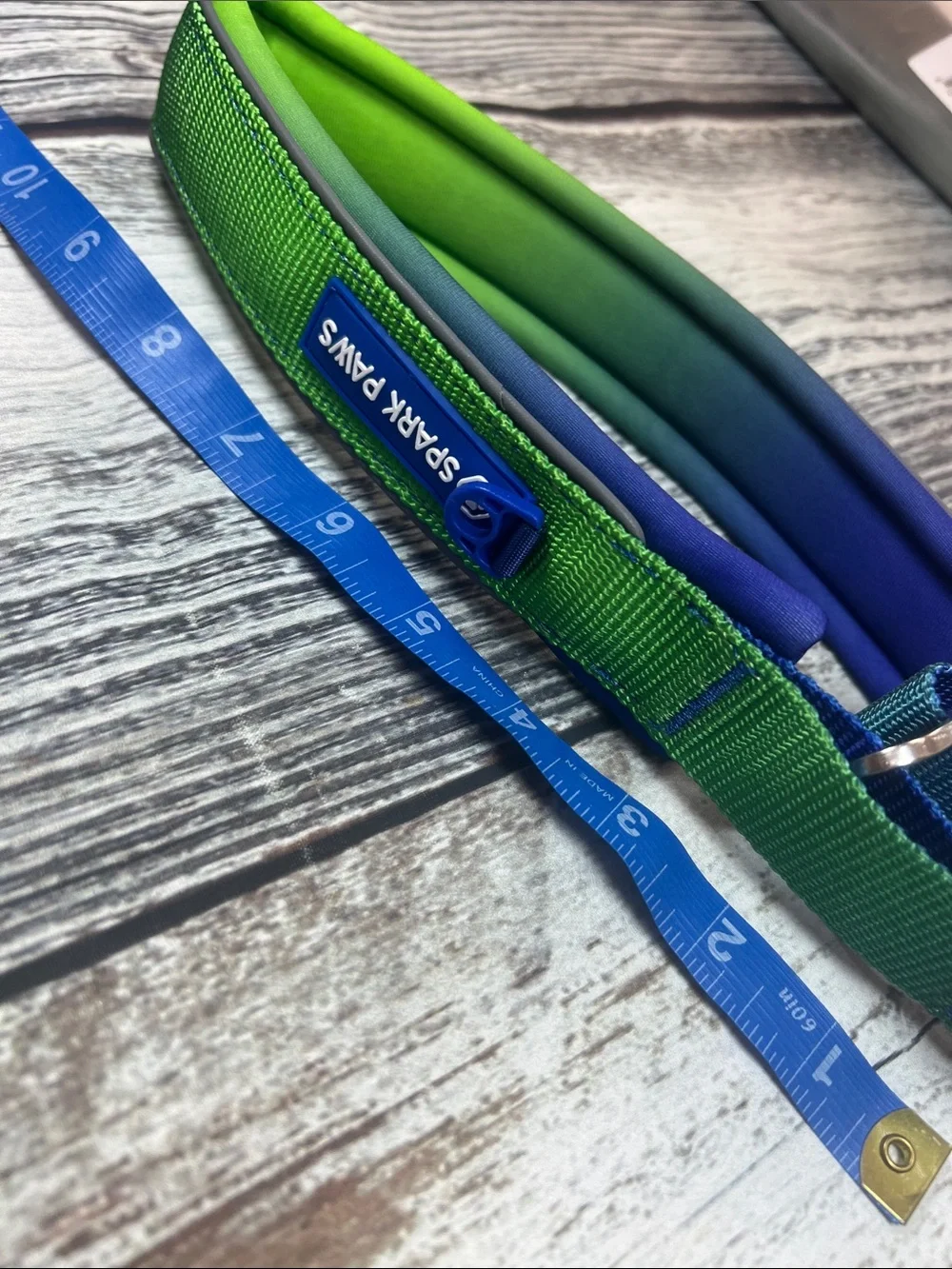Spark Paws XXL Padded  Dog Collar | Reflective | LIME WAVE | Heavy Duty SZ E